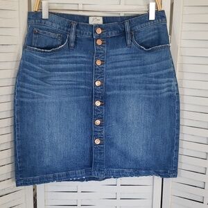 J.Crew denim front button down skirt 30